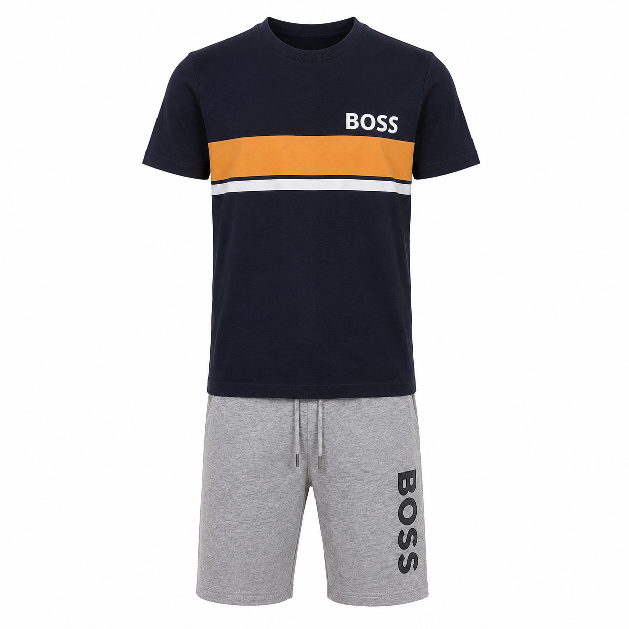 Ensemble BOSS Noir Bande Orange
