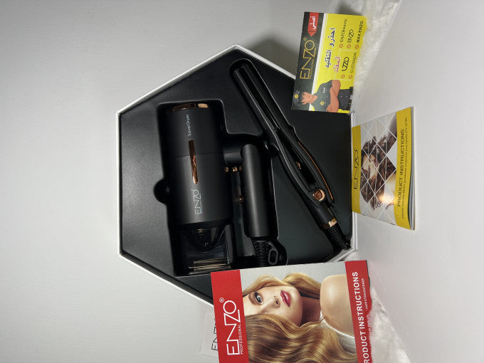 Sèche Cheveux 1000 watt et Lisseur 400°F ENZO EN-8893 طقم 2في1 مجفف و مملس الشعر بصفائح سيراميك