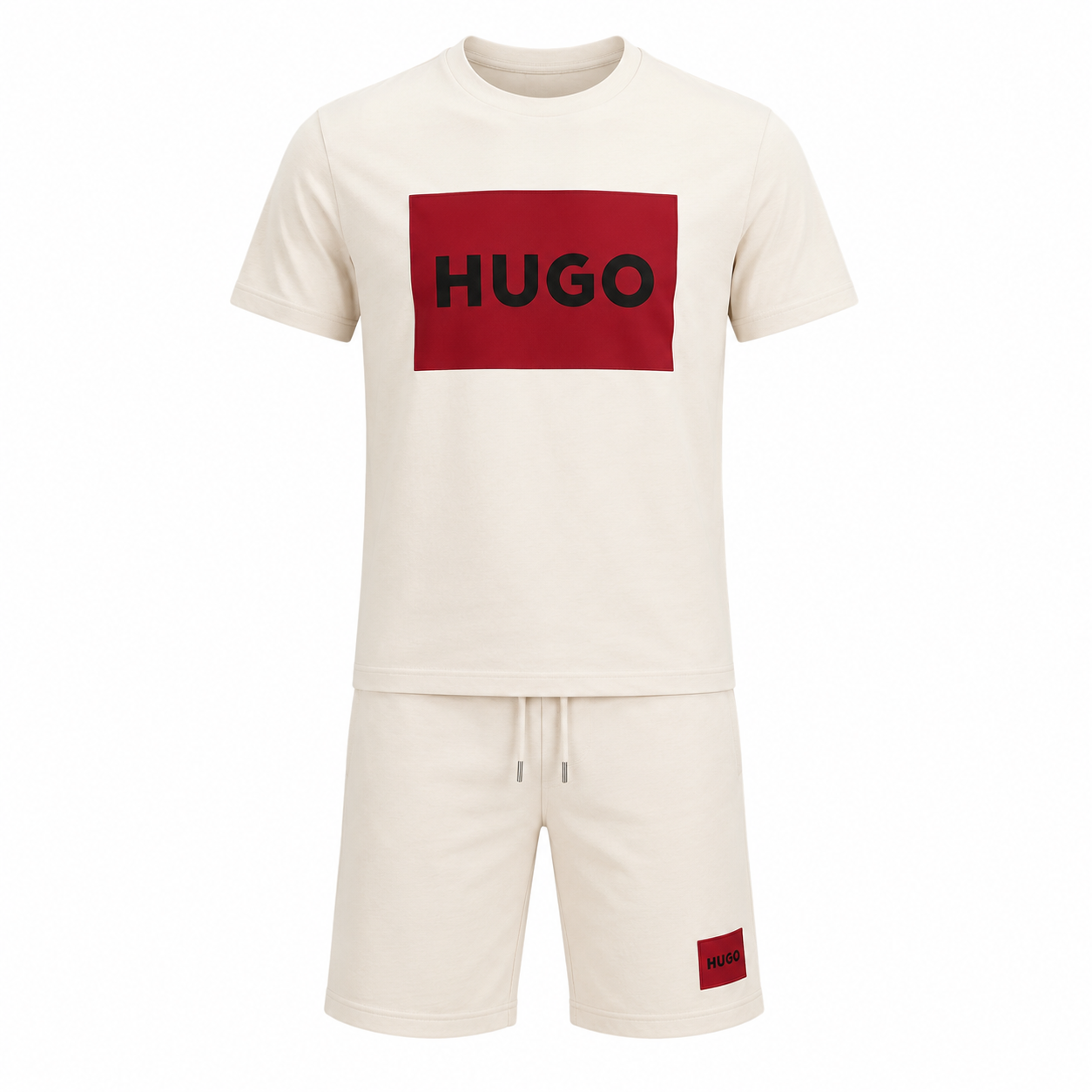 Ensemble HUGO Ecru Carre Bordeaux